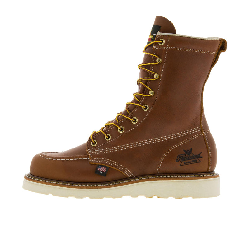 Load image into Gallery viewer, Thorogood American Heritage 8 Inch Moc Toe MAXWear Wedge Soft Toe Left Profile