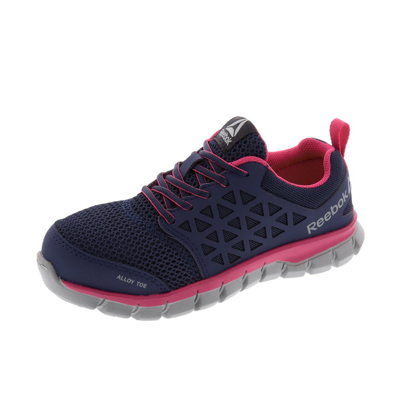 Load image into Gallery viewer, Reebok Work Womens Sublite Cushion Work Athletic Alloy Toe Navy Pink