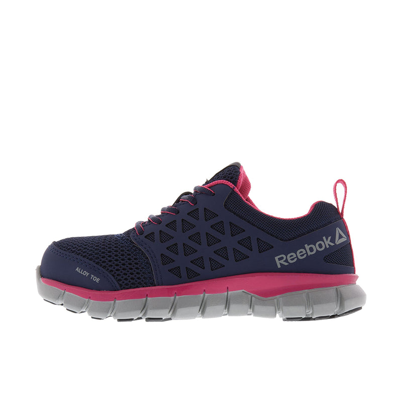 Load image into Gallery viewer, Reebok Work Womens Sublite Cushion Work Athletic Alloy Toe Navy Pink