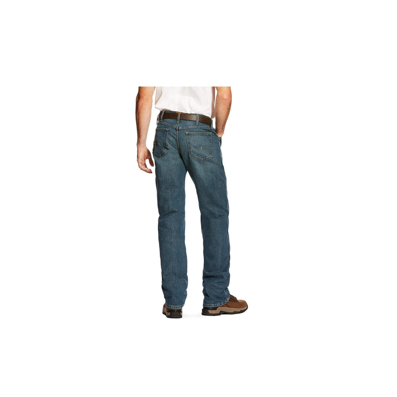 Load image into Gallery viewer, Ariat Rebar M4 Low Rise DuraStretch Basic Boot Cut Jean Back View