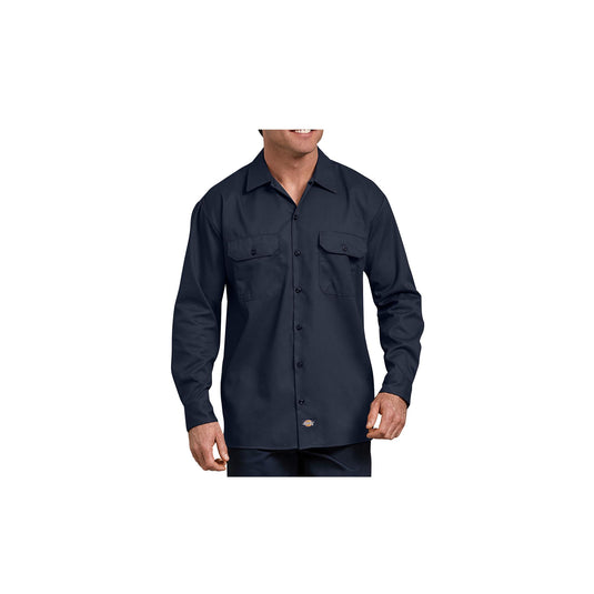 Dickies FLEX Relaxed Fit Long Sleeve Twill Work Shirt Front View