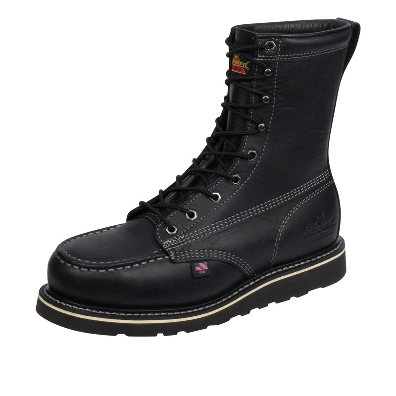 Load image into Gallery viewer, Thorogood American Heritage Midnight Series 8 Inch Moc Steel Toe Left Angle View