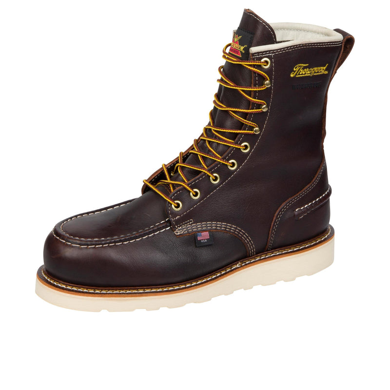 Load image into Gallery viewer, Thorogood 8 Inch Moc Toe Maxwear Wedge Steel Toe Left Angle View