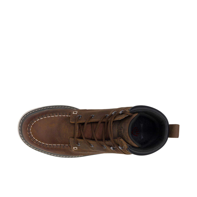 Load image into Gallery viewer, Wolverine Trade Wedge 6 Inch Moc Toe Steel Toe Top View