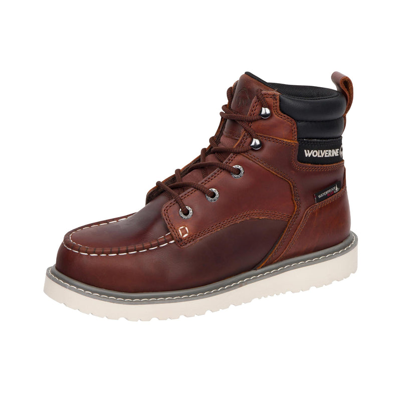 Load image into Gallery viewer, Wolverine Trade Wedge 6 Inch Moc Toe Steel Toe Left Angle View