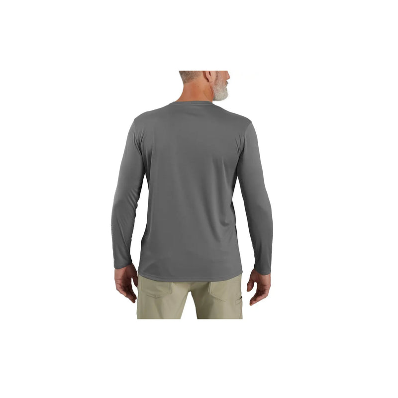 Load image into Gallery viewer, Carhartt Force Sun Defender Lightweight LS Logo Graphic T Back View
