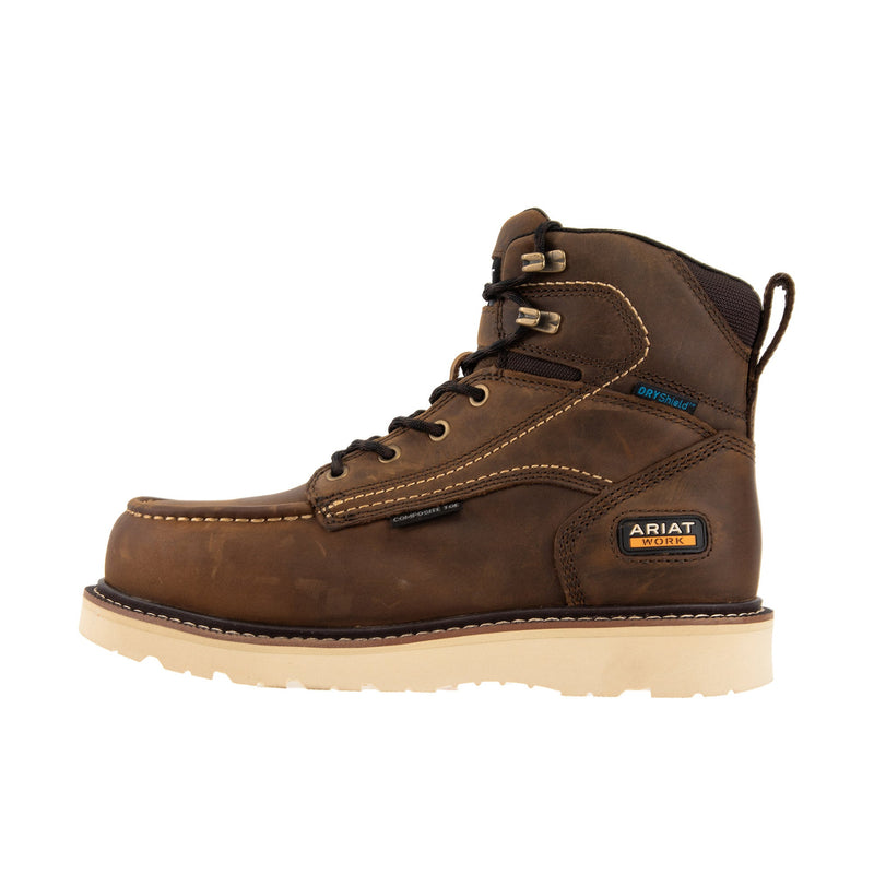 Load image into Gallery viewer, Ariat Rebar Wedge Moc Toe 6 Inch H2O Composite Toe Distressed Brown