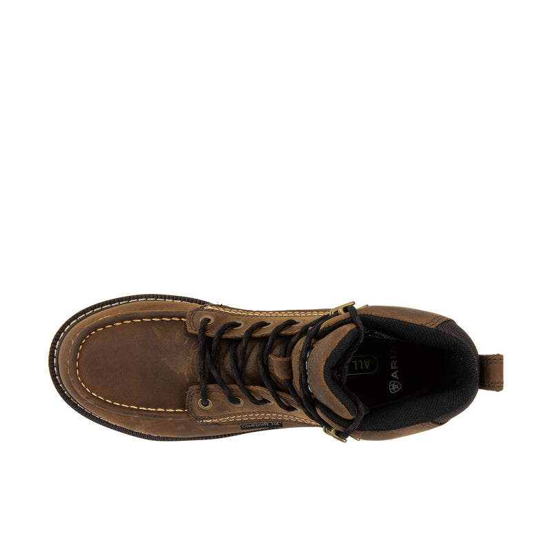 Load image into Gallery viewer, Ariat Rebar Wedge Moc Toe 6 Inch H2O Composite Toe Distressed Brown