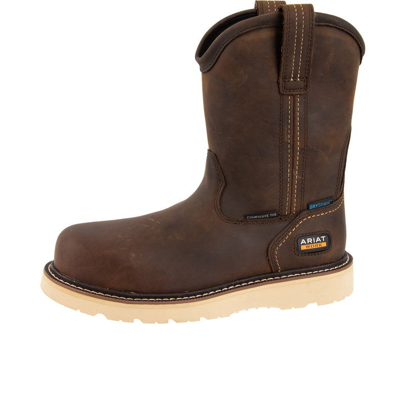 Load image into Gallery viewer, Ariat Rebar Wedge Pull On 6 Inch H2O Composite Toe Distressed Brown
