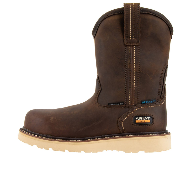 Load image into Gallery viewer, Ariat Rebar Wedge Pull On 6 Inch H2O Composite Toe Distressed Brown