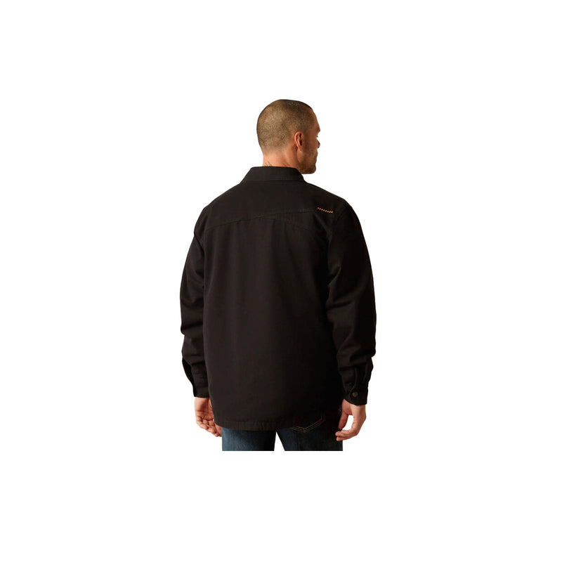 Load image into Gallery viewer, Ariat Rebar Canvas Fleece Lined Shirt Jacket Back View