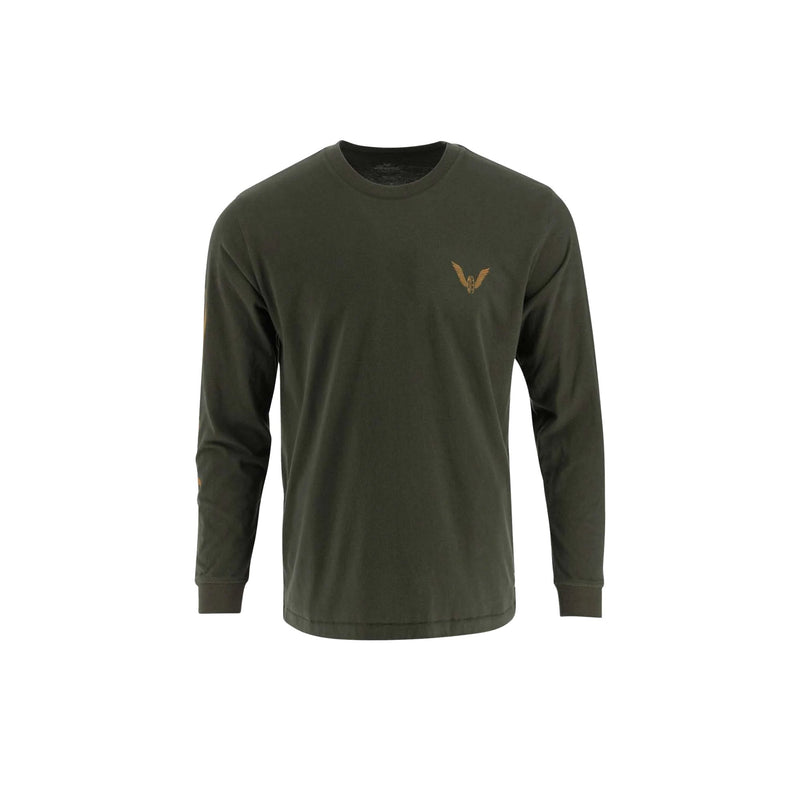 Load image into Gallery viewer, Thorogood Wheel Script Logo Long Sleeve Tee Front View