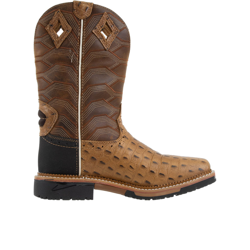 Load image into Gallery viewer, Justin Derrickman 12 Inch Composite Toe Caramel Croc Print