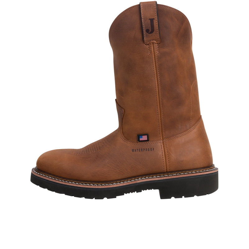 Load image into Gallery viewer, Justin Ames 11 Inch Square USA Steel Toe Left Profile