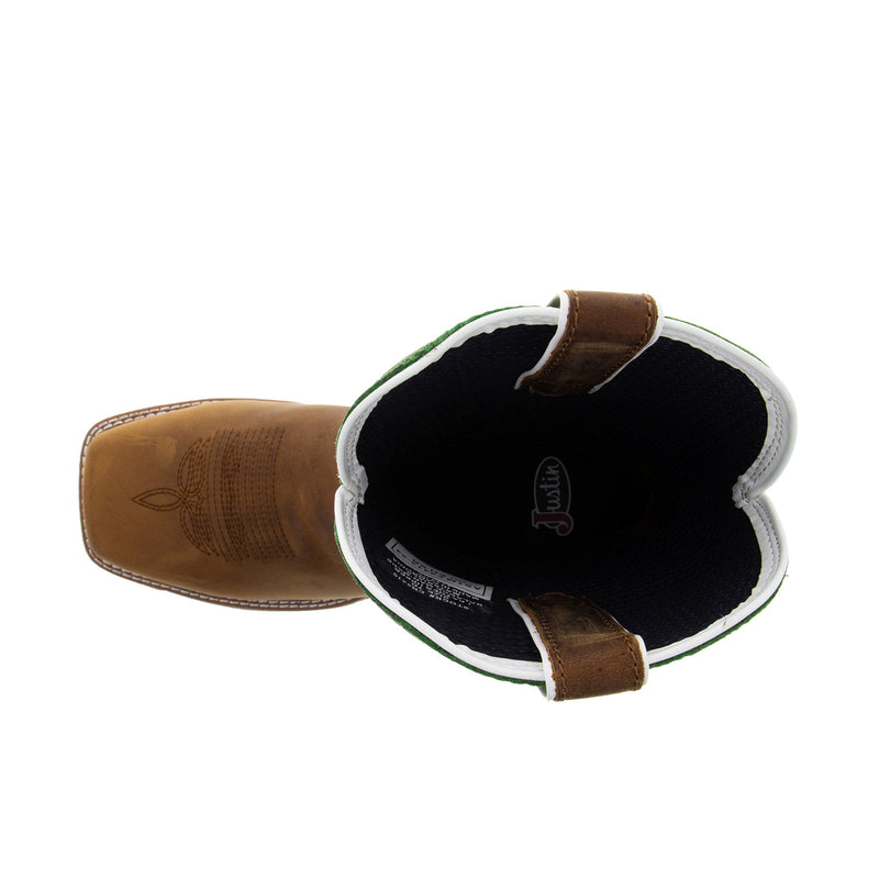 Load image into Gallery viewer, Justin Nitread Square 11 Inch Composite Toe Top View