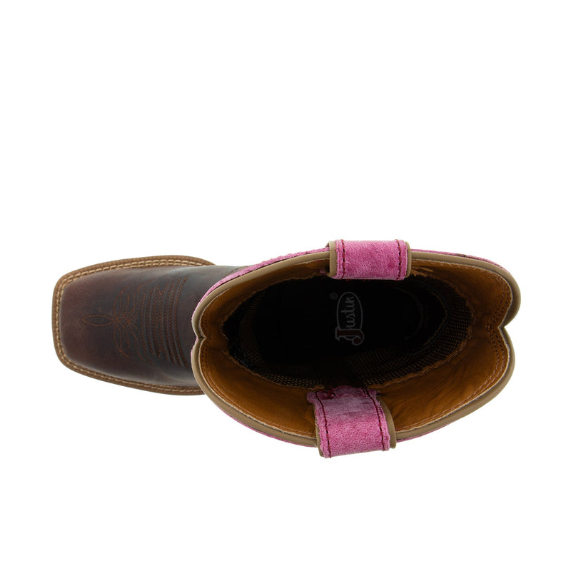 Load image into Gallery viewer, Justin Demeter Wide Square Toe 11 Inch Top View