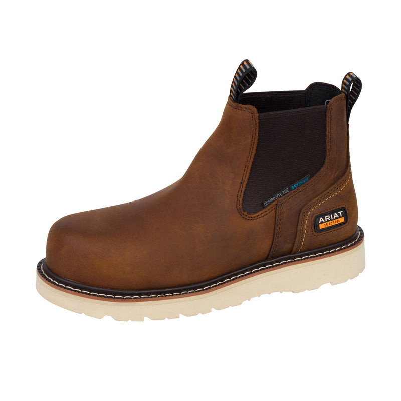 Load image into Gallery viewer, Ariat Rebar Wedge Chelsea H2O Composite Toe Distressed Brown