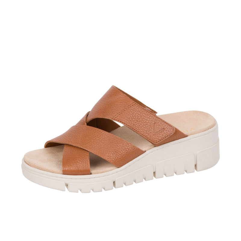 Load image into Gallery viewer, Vionic Womens Uptown Sunset Wedge Sandal Tan