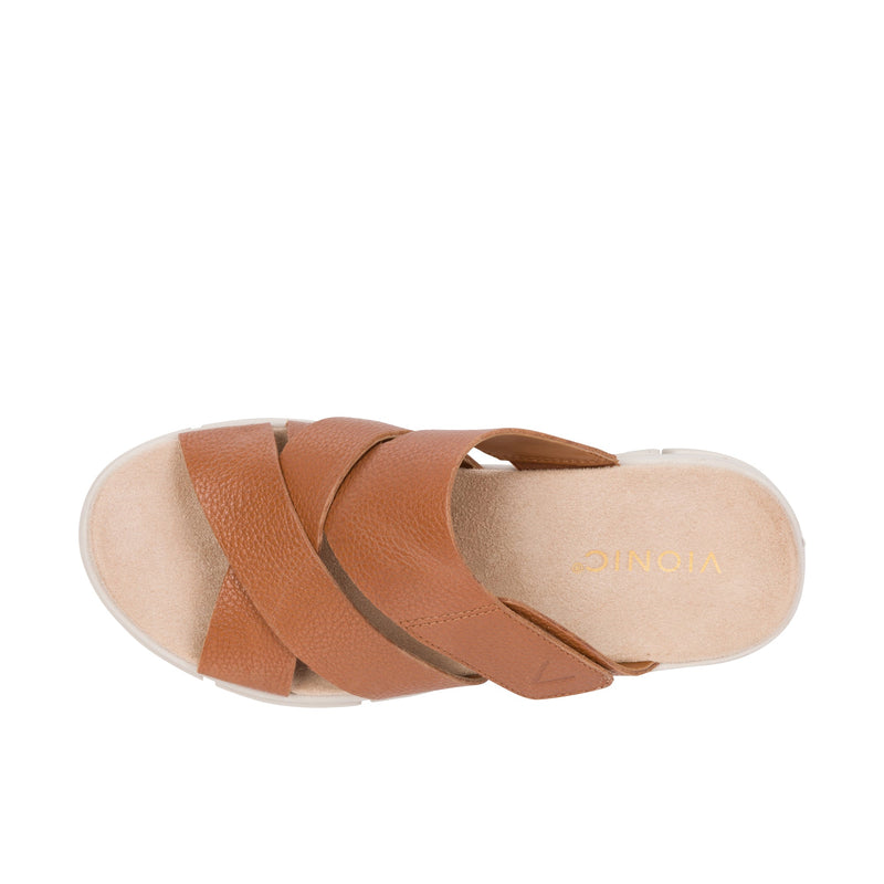Load image into Gallery viewer, Vionic Womens Uptown Sunset Wedge Sandal Tan