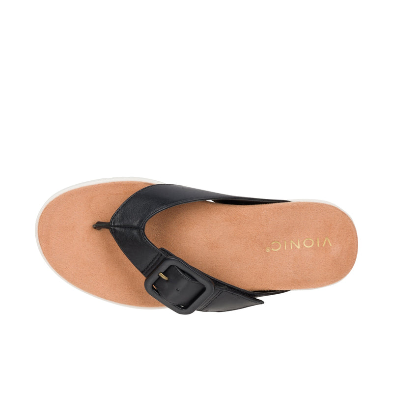 Load image into Gallery viewer, Vionic Womens Uptown Marin Toe Post Sandal Black