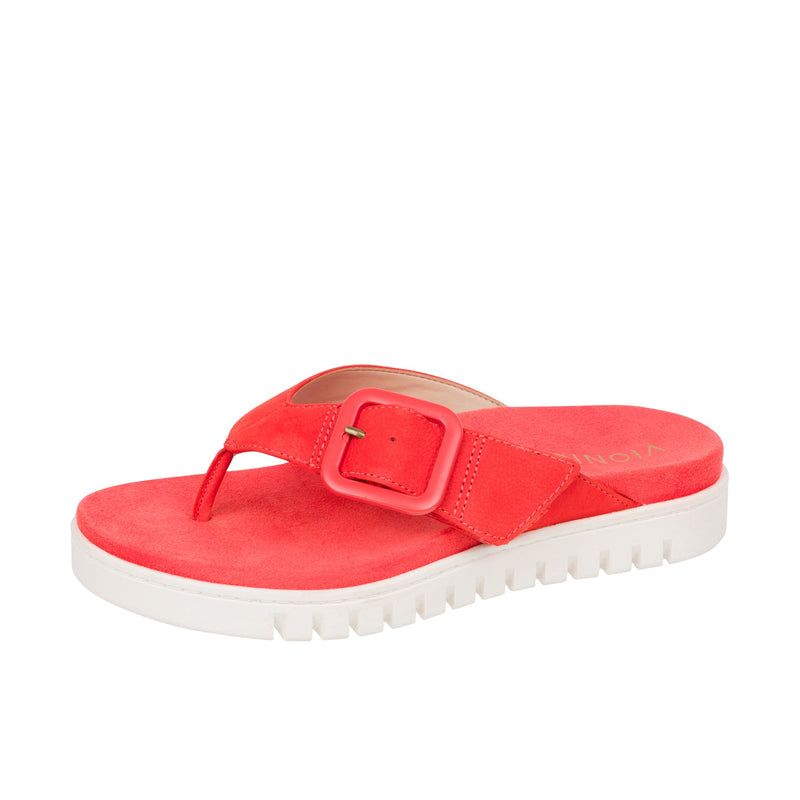 Load image into Gallery viewer, Vionic Womens Uptown Marin Toe Post Sandal Cherry Tomato