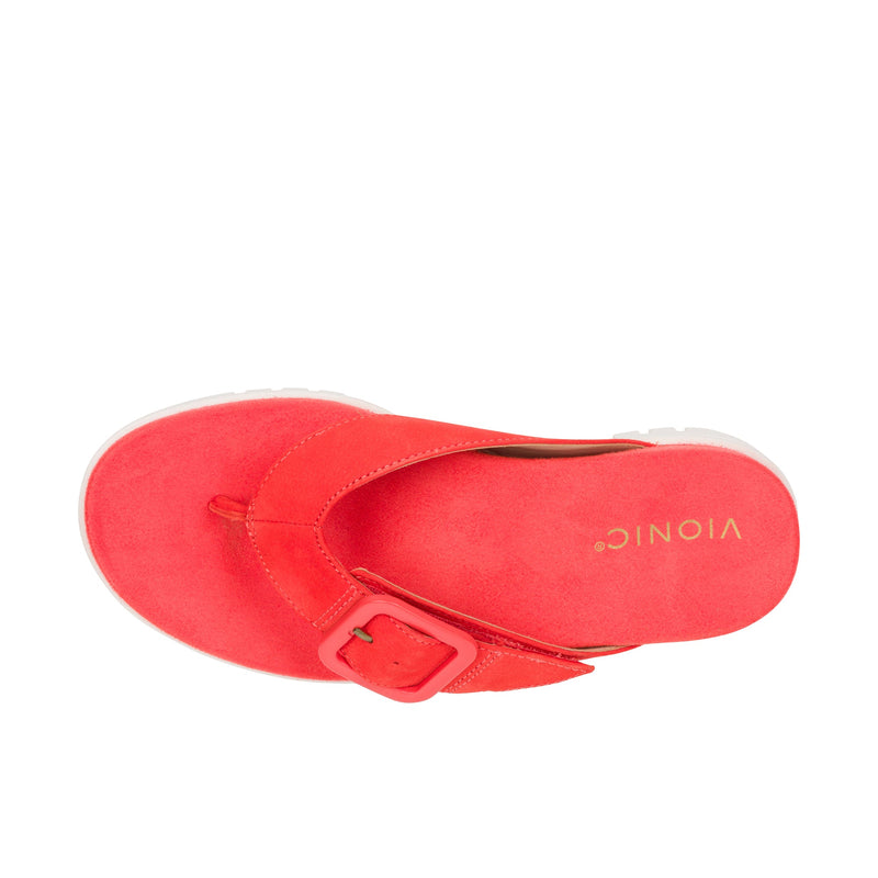 Load image into Gallery viewer, Vionic Womens Uptown Marin Toe Post Sandal Cherry Tomato