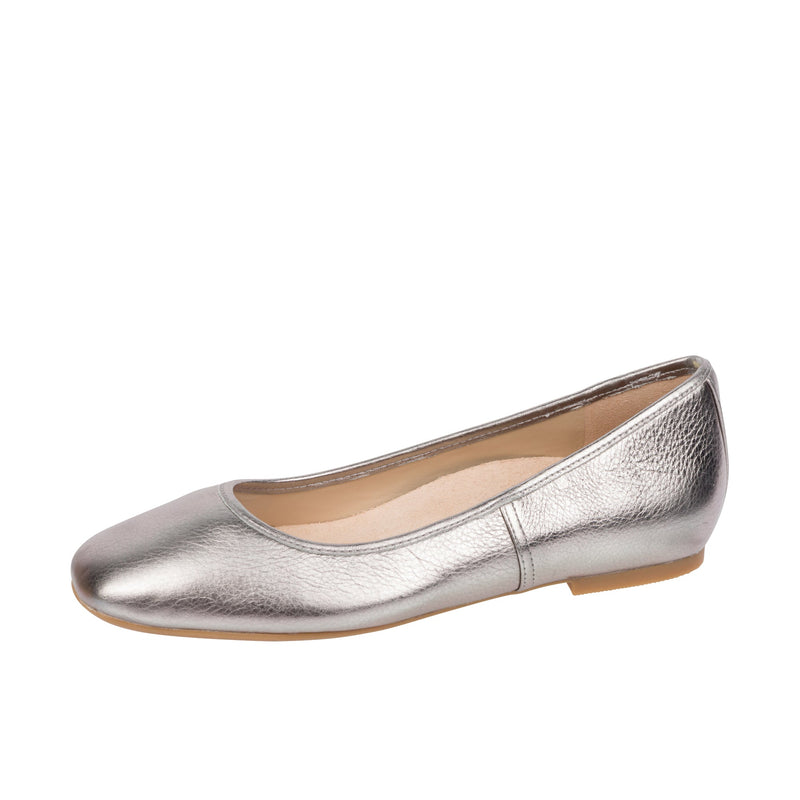 Load image into Gallery viewer, Vionic Womens Orinda Square Toe Ballet Flat Pewter Metallic