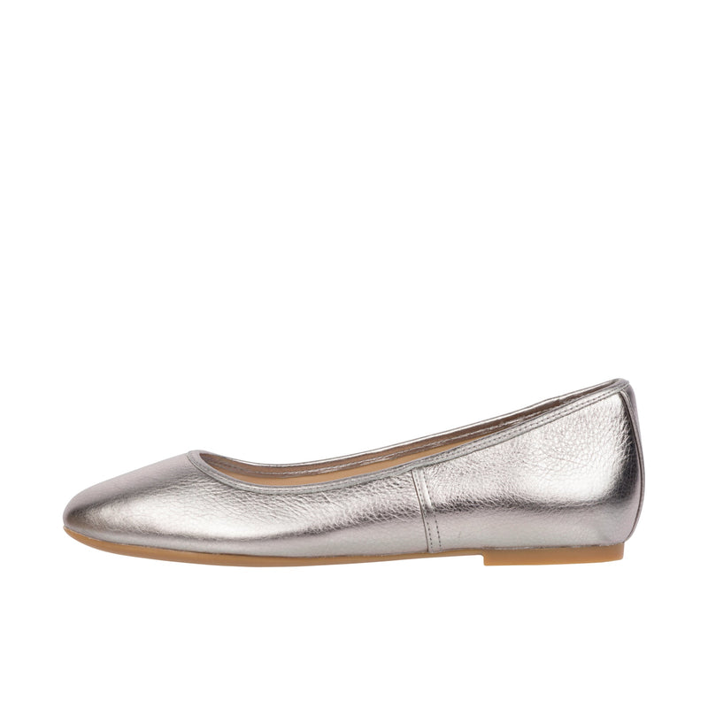 Load image into Gallery viewer, Vionic Womens Orinda Square Toe Ballet Flat Pewter Metallic