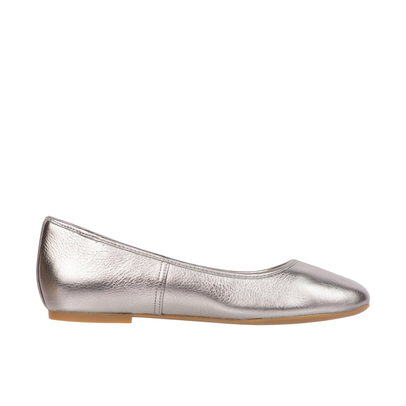 Load image into Gallery viewer, Vionic Womens Orinda Square Toe Ballet Flat Pewter Metallic
