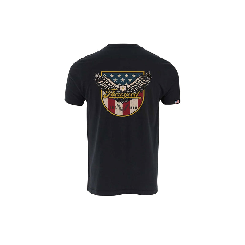 Load image into Gallery viewer, Thorogood Made In USA Eagle Shield Short Sleeve Pocket Tee Back View