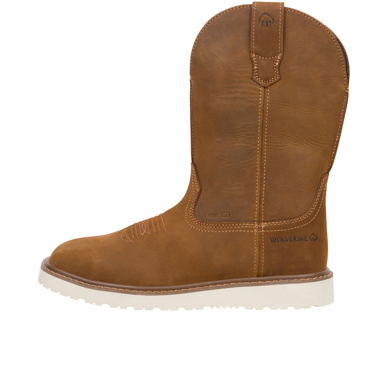 Load image into Gallery viewer, Wolverine Bronc Wedge Wellington Steel Toe Left Profile