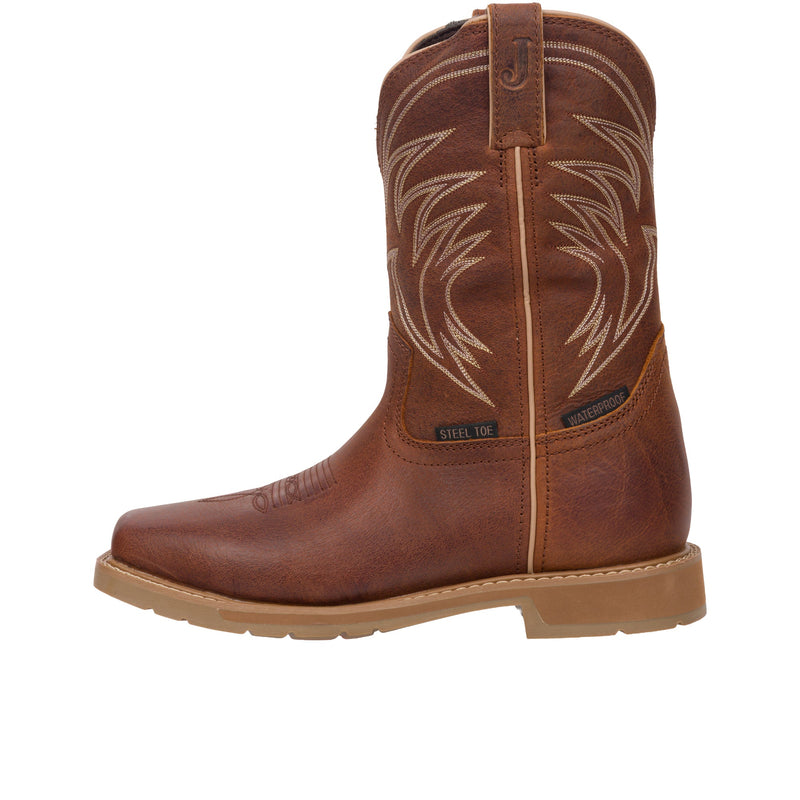 Load image into Gallery viewer, Justin Daywork 11 Inch Square Toe Steel Toe Pecan