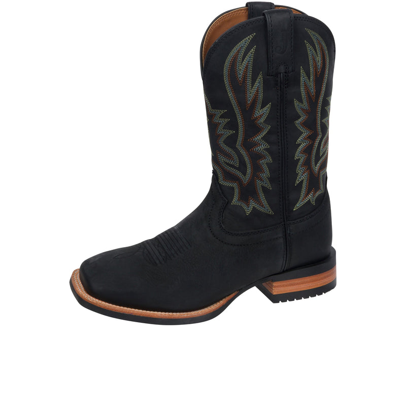 Load image into Gallery viewer, Justin Outlaw 11 Inch Wide Square Toe Rustle Coal Black