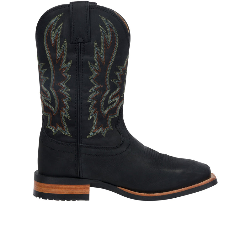 Load image into Gallery viewer, Justin Outlaw 11 Inch Wide Square Toe Rustle Coal Black