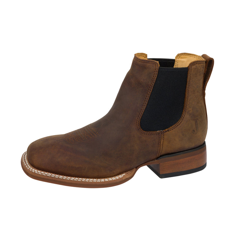 Load image into Gallery viewer, Justin Cray Buck 6 Inch Western Wide Square Toe Brown