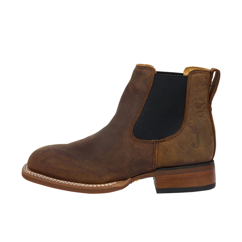 Load image into Gallery viewer, Justin Cray Buck 6 Inch Western Wide Square Toe Brown
