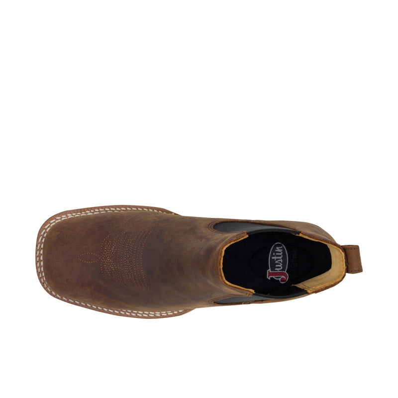 Load image into Gallery viewer, Justin Cray Buck 6 Inch Western Wide Square Toe Brown