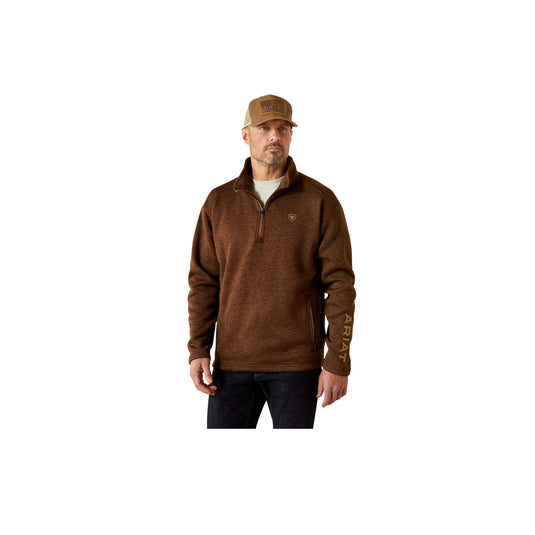 Ariat Caldwell Logo 1/4 Zip Front View