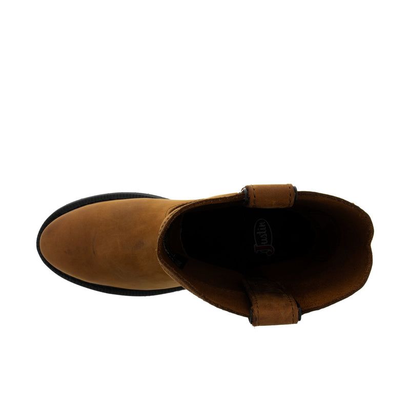 Load image into Gallery viewer, Justin Round Up 10 Inch Wellington Steel Toe Top View