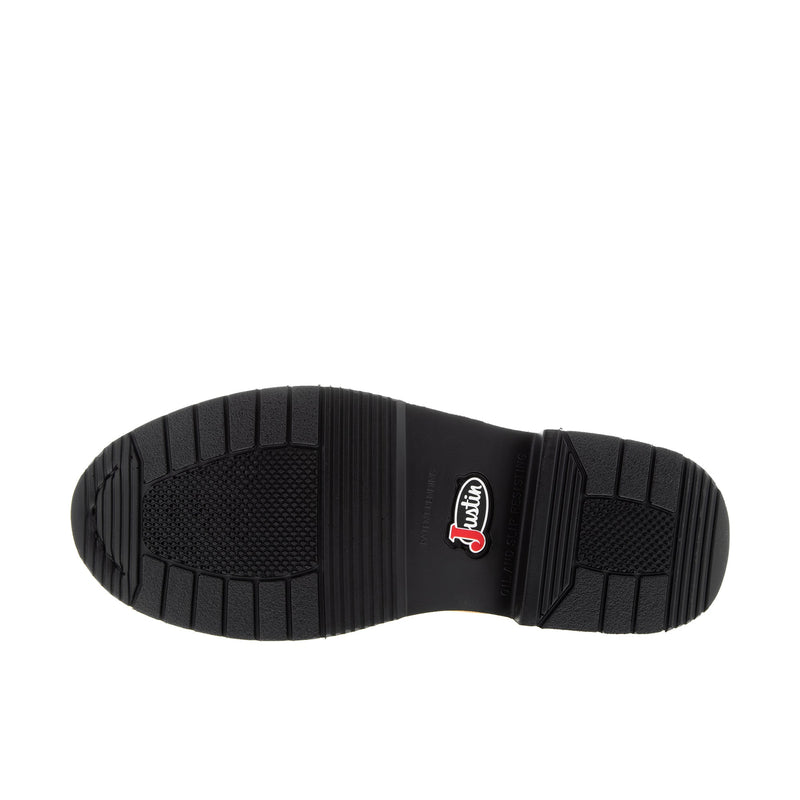 Load image into Gallery viewer, Justin Round Up 10 Inch Wellington Steel Toe Bottom View