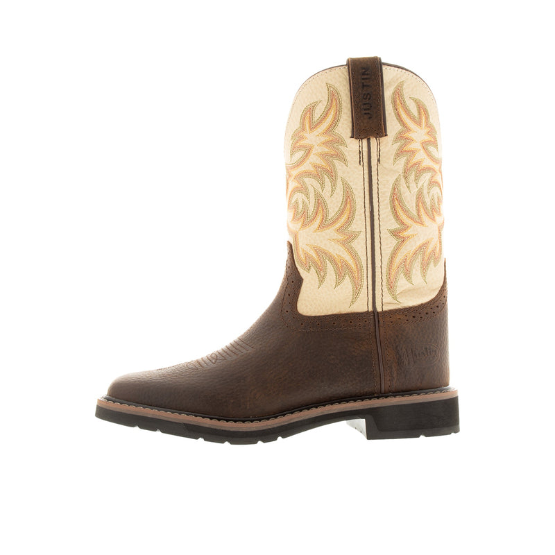 Load image into Gallery viewer, Justin Driller 11 Inch Square Toe Wellington Soft Toe Left Profile