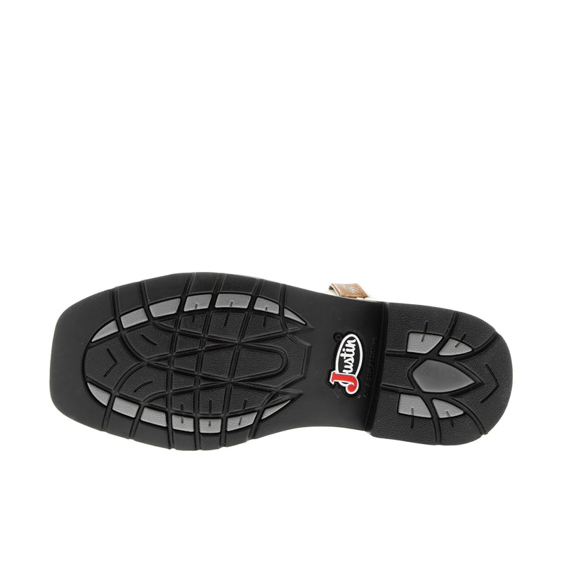 Load image into Gallery viewer, Justin Driller 11 Inch Square Toe Wellington Soft Toe Bottom View