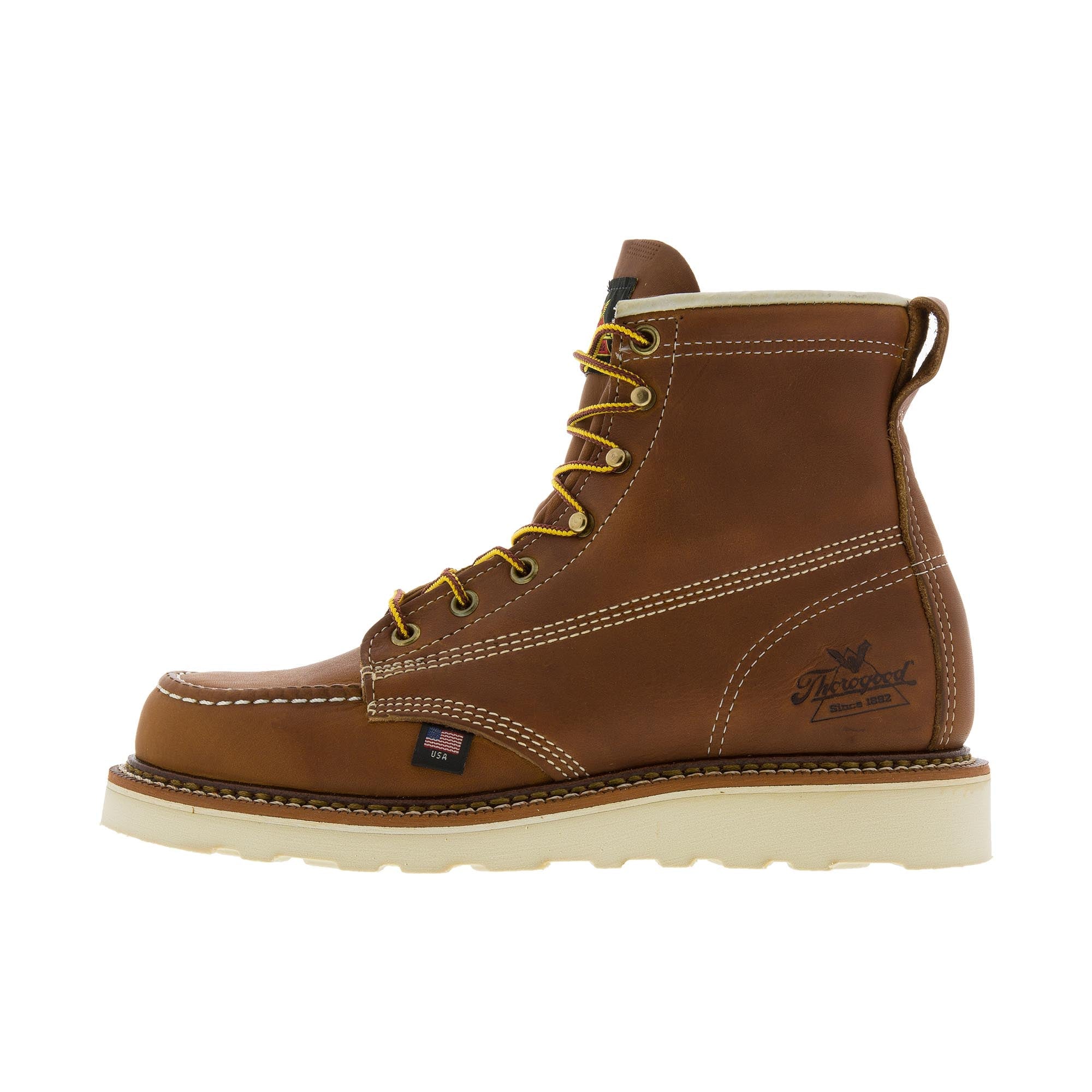american heritage 6 tobacco moc toe maxwear wedge 6" Safety Work Boot and fire footwear since 1892 Men's Thorogood 6 inch Moc