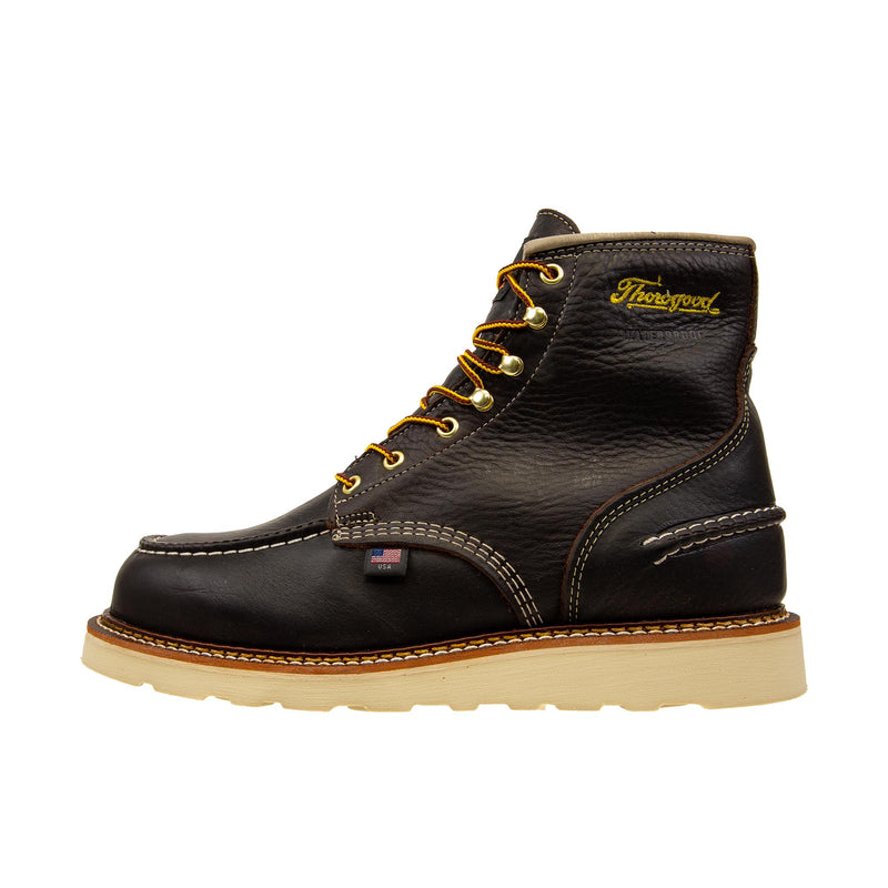 Load image into Gallery viewer, Thorogood 1957 Series 6 Inch Pitstop Moc Toe MAXWear Wedge Soft Toe Left Profile
