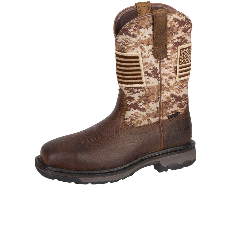Load image into Gallery viewer, Ariat WorkHog Patriot Steel Toe Left Angle View
