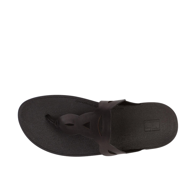 Load image into Gallery viewer, FitFlop All Black Eva Interlace Toe Top View
