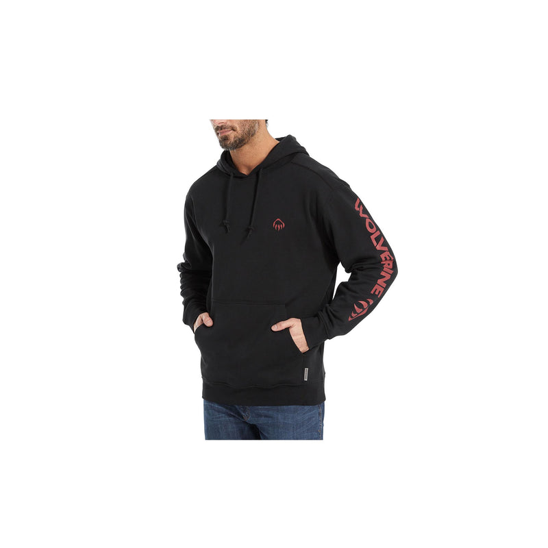 Load image into Gallery viewer, Wolverine Graphic Hoody Sleeve Logo Front Left Side View
