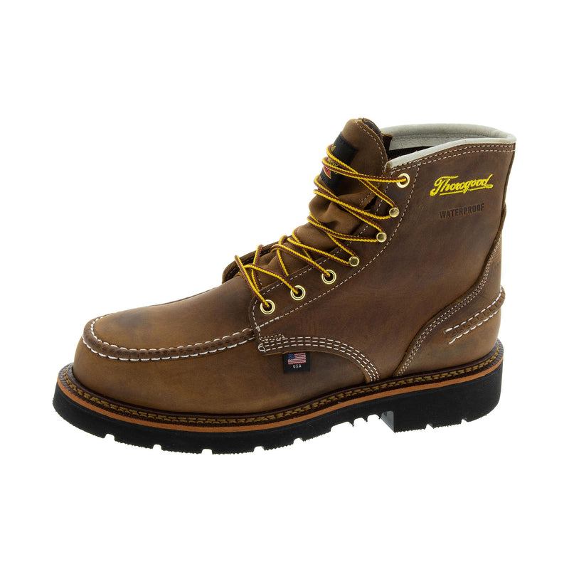 Load image into Gallery viewer, Thorogood 1957 Series 6 Inch Moc Toe MAXWear90 Steel Toe Left Angle View
