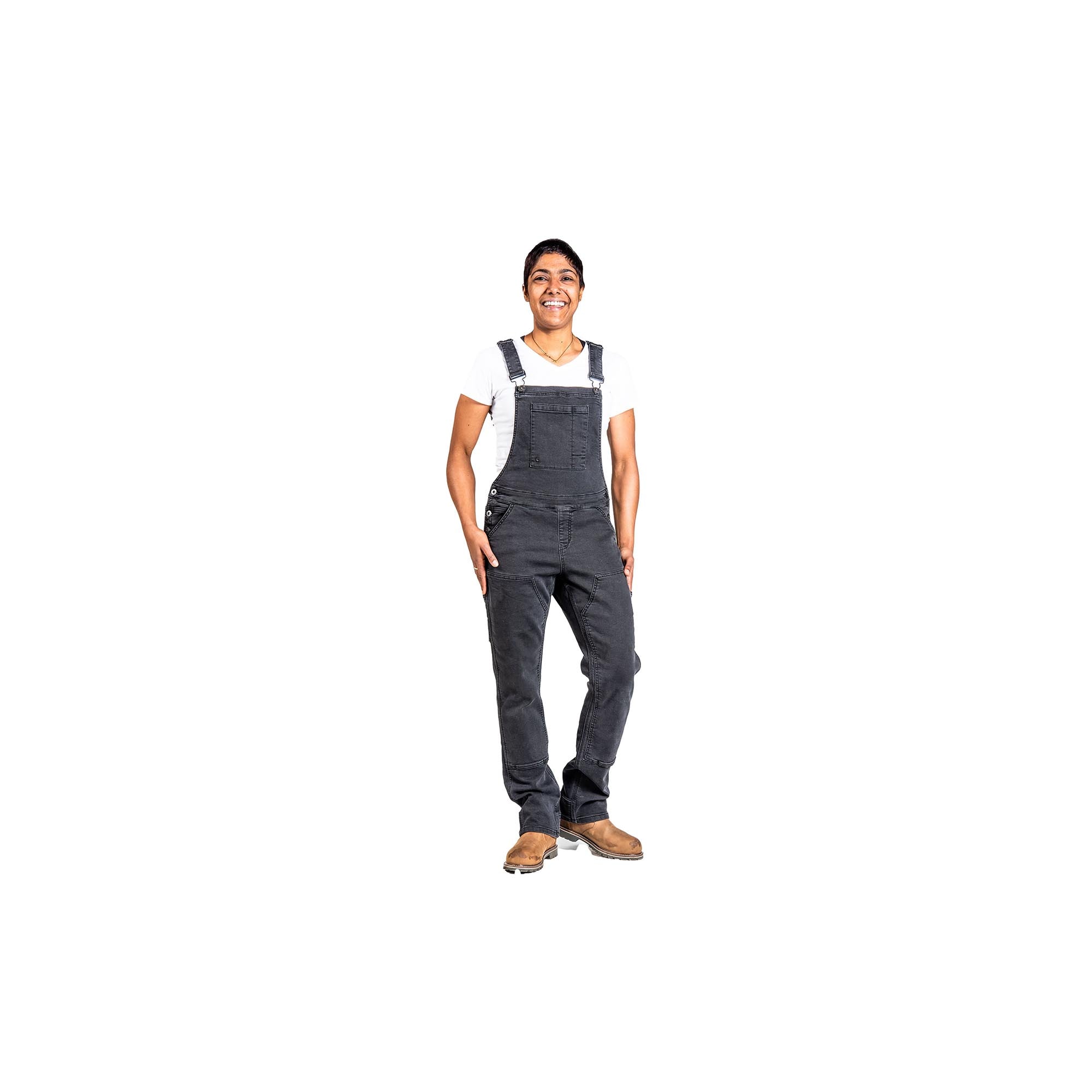 Dovetail Workwear Womens Freshley Overall Black Thermal Denim