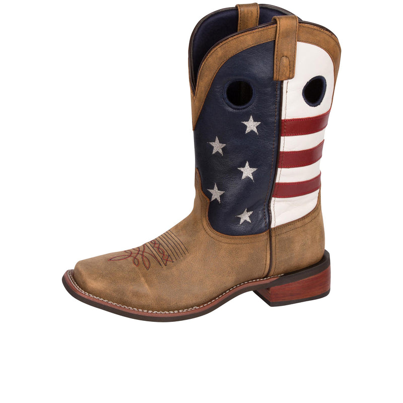 Load image into Gallery viewer, Smoky Mountain Boots Stars and Stripes Left Angle View
